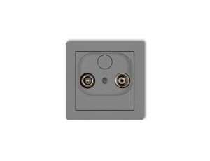 DECO Gniazdo antenowe RTV przelotowe 12dB szary mat 27DG12P