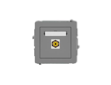 DECO Gniazdo pojedyncze RCA (typu cinch - żółty, pozłacany) szary mat 27DGRCA-1