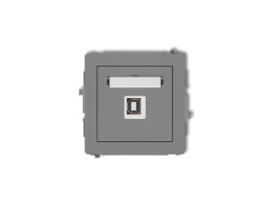 DECO Gniazdo pojedyncze USB-AB 2.0 szary mat 27DGUSB-3