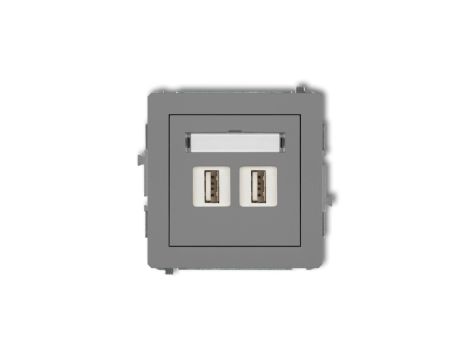 DECO Gniazdo podwójne 2xUSB-AA 3.0 szary mat 27DGUSB-6