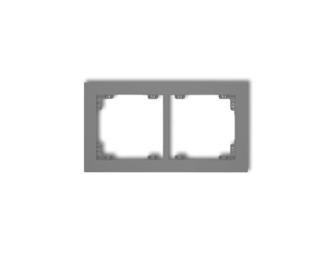 DECO Ramka uniwersalna podwójna z tworzywa szary mat 27DR-2
