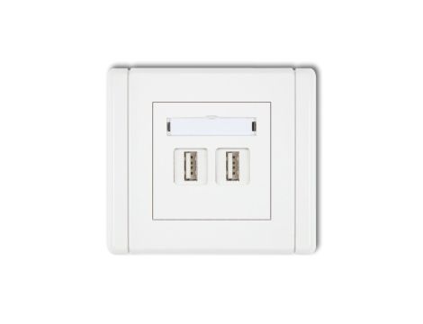 FLEXI Gniazdo podwójne 2xUSB-AA 3.0 biały FGUSB-6