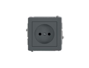 DECO Gniazdo pojedyncze b/u grafitowy mat 28DGP-1p