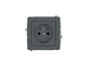 DECO Gniazdo pojedyncze z/u 2P+Z grafitowy mat 28DGP-1zp