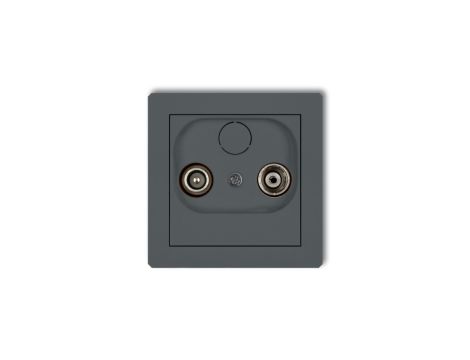 DECO Gniazdo antenowe RTV przelotowe 9dB grafitowy mat 28DG9P