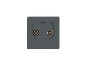 DECO Gniazdo antenowe RTV przelotowe 12dB grafitowy mat 28DG12P