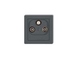 DECO Gniazdo antenowe RTV-SAT końcowe multimedialnego (Internet) grafitowy mat 28DGM