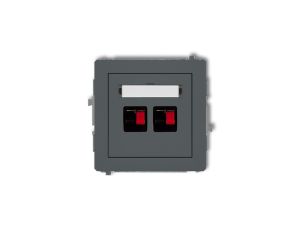 DECO Gniazdo głośnikowe podwójny grafitowy mat 28DGG-2