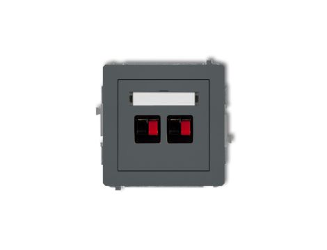 DECO Gniazdo głośnikowe podwójny grafitowy mat 28DGG-2