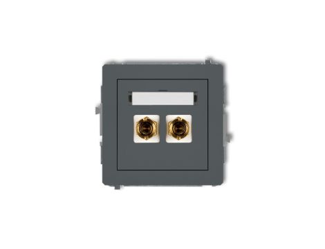 DECO Gniazdo głośnikowe pojedyncze (typu banan - czerwony i czarny, pozłacany, 4 mm2, do lutowania) grafitowy mat 28DGG-3