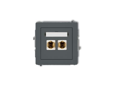 DECO Gniazdo głośnikowe pojedyncze (typu banan - czerwony i czarny, pozłacany, 4 mm2, skręcany) grafitowy mat 28DGG-4