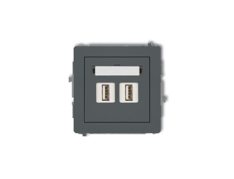 DECO Gniazdo podwójne 2xUSB-AA 3.0 grafitowy mat 28DGUSB-6