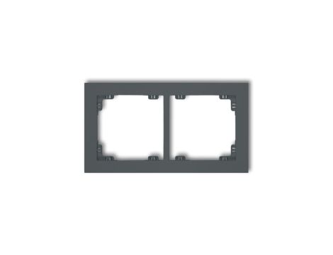 DECO Ramka uniwersalna podwójna z tworzywa grafitowy mat 28DR-2
