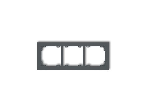 DECO Ramka uniwersalna potrójna z tworzywa grafitowy mat 28DR-3