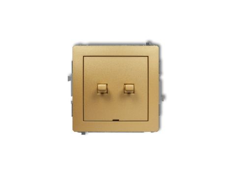 DECO Przycisk świecznikowy (dwa klawisze, bez piktogramów, wspólne zasilanie) w stylu amerykańskim złoty 29DWPUS-44.1