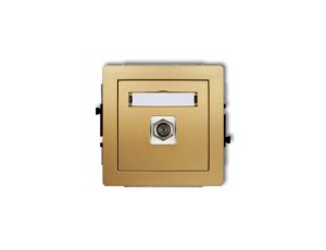 DECO Gniazdo antenowe pojedyncze typu F (SAT) pozłacany złoty 29DGF-1.1