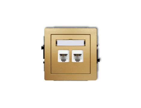 DECO Gniazdo telefoniczne podwójny 2xRJ11, 4-stykowy, beznarzędziowe złoty 29DGT-2
