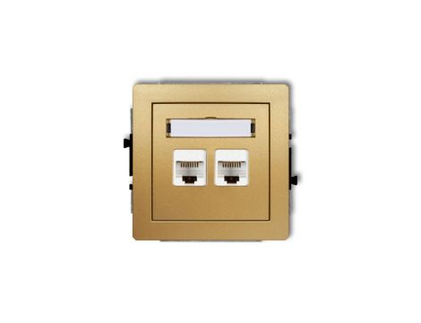 DECO Gniazdo komputerowe podwójny 2xRJ45, kat. 6, ekranowane, 8-stykowy złoty 29DGK-6