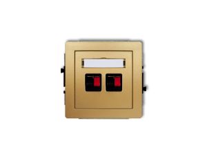 DECO Gniazdo głośnikowe podwójny złoty 29DGG-2