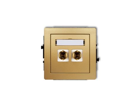 DECO Gniazdo głośnikowe pojedyncze (typu banan - czerwony i czarny, pozłacany, 4 mm2, skręcany) złoty 29DGG-4