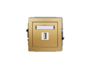 DECO Gniazdo pojedyncze USB-AA 2.0 złoty 29DGUSB-1