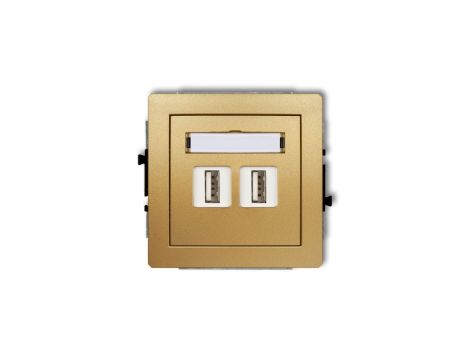 DECO Gniazdo podwójne 2xUSB-AA 2.0 złoty 29DGUSB-2