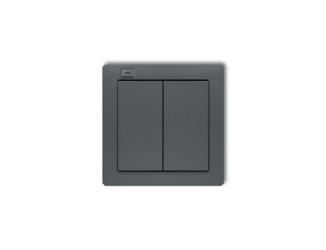 DECO Nadajnik 2-klawiszowy 4-kanałowy z czujnikiem temperatury do systemu Exta Life grafitowy mat 28DEL-2