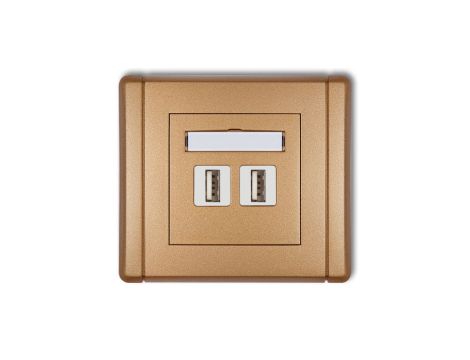 FLEXI Gniazdo podwójne 2xUSB-AA 3.0 złoty metalik 8FGUSB-6