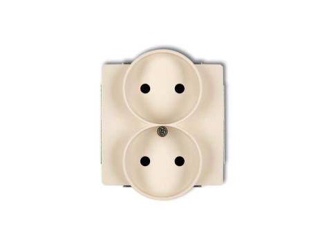 DECO Soft Gniazdo podwójne b/u do ramki beżowy 1DGPRSO-2p
