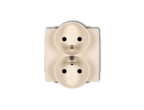 DECO Soft Gniazdo podwójne z/u do ramki beżowy 1DGPRSO-2zp