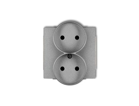 DECO Soft Gniazdo podwójne b/u do ramki srebrny metalik 7DGPRSO-2p