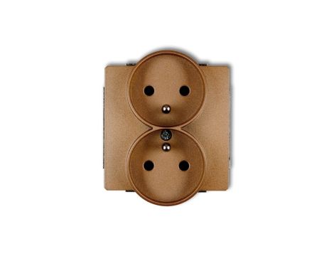 DECO Soft Gniazdo podwójne z/u do ramki złoty metalik 8DGPRSO-2zp