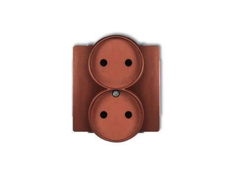 DECO Soft Gniazdo podwójne b/u do ramki brązowy metalik 9DGPRSO-2p