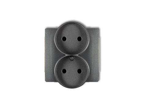 DECO Soft Gniazdo podwójne b/u do ramki grafitowy 11DGPRSO-2p