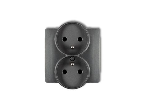 DECO Soft Gniazdo podwójne z/u do ramki grafitowy 11DGPRSO-2zp