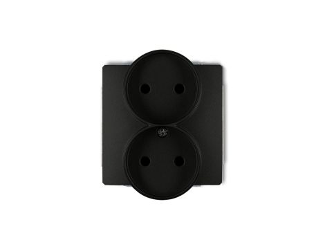 DECO Soft Gniazdo podwójne b/u do ramki czarny mat 12DGPRSO-2p