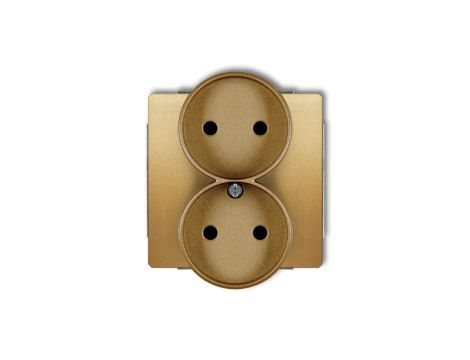 DECO Soft Gniazdo podwójne b/u do ramki złoty 29DGPRSO-2p