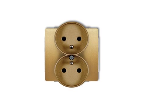 DECO Soft Gniazdo podwójne z/u do ramki złoty 29DGPRSO-2zp