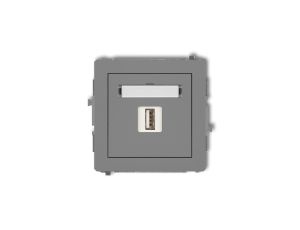 DECO Gniazdo pojedyncze USB-AA 2.0 szary mat 27DGUSB-1