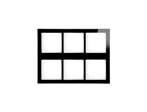 DECO Ramka modułowa 6 krotna (3 poziom, 2 pion) - efekt szkła (ramka czarna spód biała) czarny 12-0-DRSM-3x2