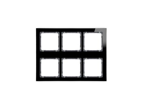 DECO Ramka modułowa 6 krotna (3 poziom, 2 pion) - efekt szkła (ramka czarna spód grafitowy) czarny 12-11-DRSM-3x2