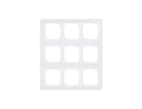DECO Ramka modułowa 9 krotna (3 poziom, 3 pion) - efekt szkła (ramka biała spód biała) biały 0-0-DRSM-3x3