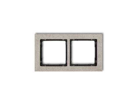 DECO Ramka uniwersalna podwójna - beton (ramka: jasnoszara spód: czarny) jasny szary 27-12-DRB-2