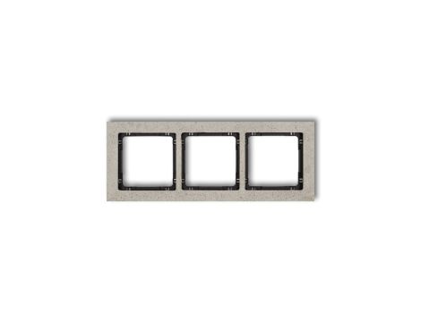 DECO Ramka uniwersalna potrójna - beton (ramka: jasnoszara spód: czarny) jasny szary 27-12-DRB-3