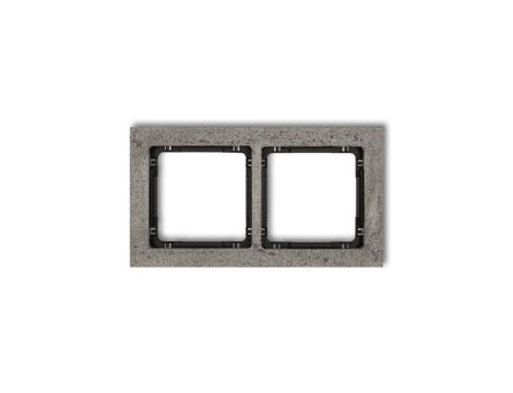 DECO Ramka uniwersalna podwójna - beton (ramka: ciemnoszary spód: czarny) ciemny szary 28-12-DRB-2