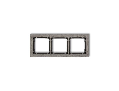 DECO Ramka uniwersalna potrójna - beton (ramka: ciemnoszary spód: czarny) ciemny szary 28-12-DRB-3
