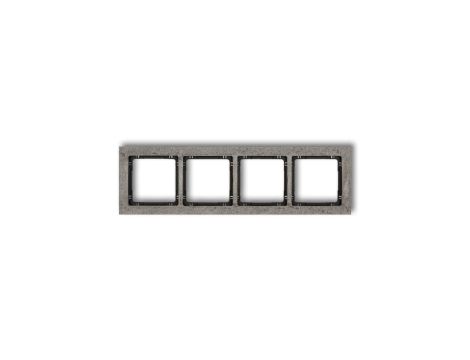 DECO Ramka uniwersalna poczwórna - beton (ramka: ciemnoszary spód: czarny) ciemny szary 28-12-DRB-4