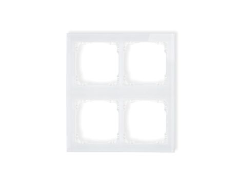 DECO Ramka modułowa 4 krotna (2 poziom, 2 pion) - efekt szkła (ramka biała spód biała) biały 0-0-DRSM-2x2