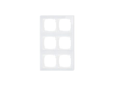DECO Ramka modułowa 6 krotna (2 poziom, 3 pion) - efekt szkła (ramka biała spód biała) biały 0-0-DRSM-2x3