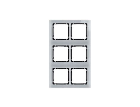 DECO Ramka modułowa 6 krotna (2 poziom, 3 pion) - efekt szkła (ramka szara spód czarny) szary 15-12-DRSM-2x3